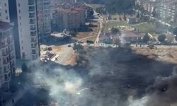Edirne'de otluk alanda yangın; otomobili kurtarmak için seferber oldular
