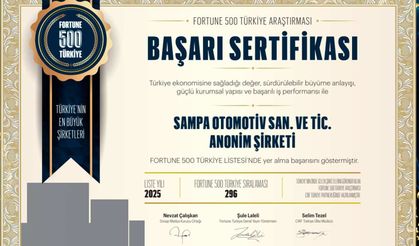 SAMPA, Fortune 500 Türkiye 2025 listesinde 296’ncı sırada