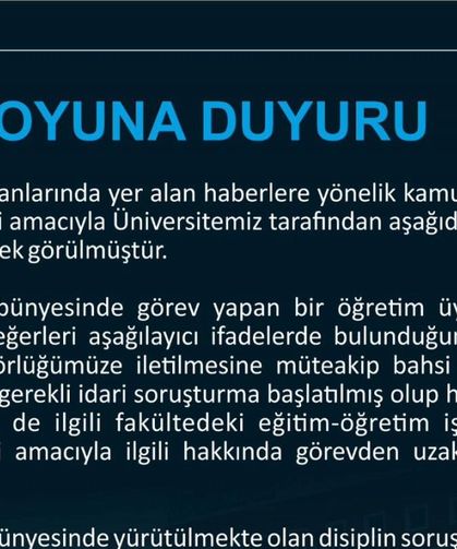 Rize'de dini değerleri aşağıladığı iddia edilen akademisyene uzaklaştırma