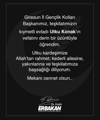 YRP Giresun İl Gençlik Kolları Başkanı, kavgaya müdahale ederken öldürüldü