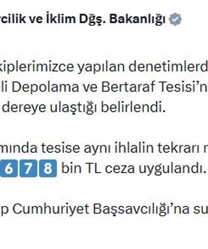 Sinop'ta dereyi kirleten katı atık tesisine ceza