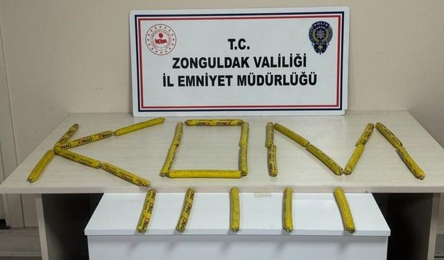 Zonguldak'ta Bir Araçta 25 Dinamit Ele Geçirildi