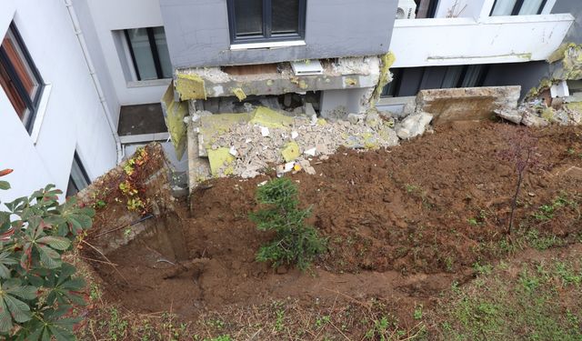 Ordu'da İstinat Duvarı Çöken Üitedeki 48 Daireli Bina Boşaltıldı