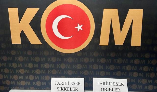 Tarihi eser operasyonunda 12 sikke ve 14 tarihi eser ele geçirildi
