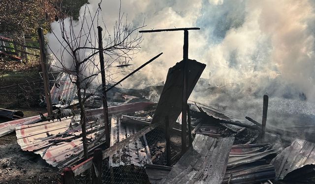 Karabük'te 2 katlı ahşap ev yandı; 5 kişi dumandan etkilendi