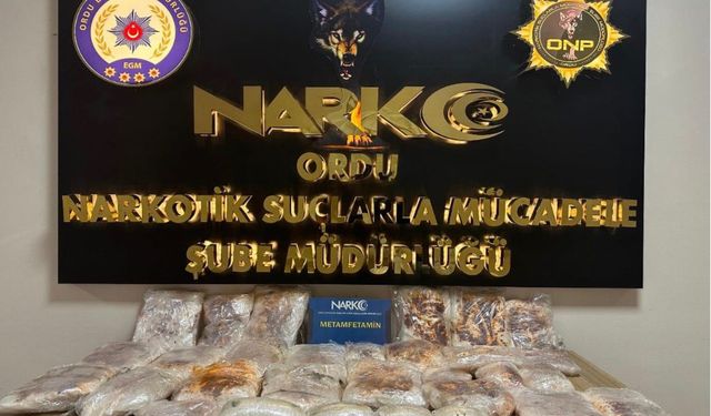 Ordu'da otomobilde 25 kilo uyuşturucu ele geçirildi, 1 tutuklama