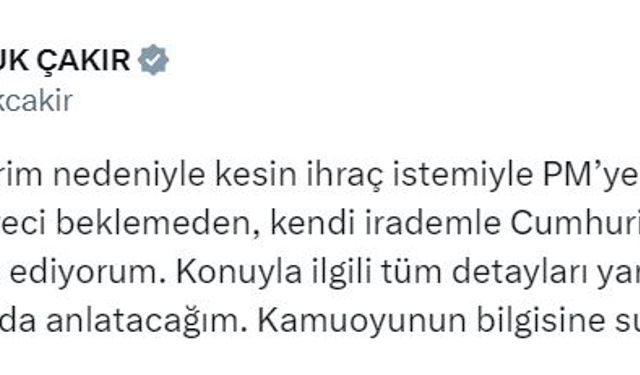 CHP Mersin Milletvekili Çakır, partisinden istifa etti