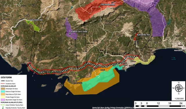 Finike- Kalkan bölünmüş yol projesi için verilen 'ÇED olumlu' kararı iptal edildi