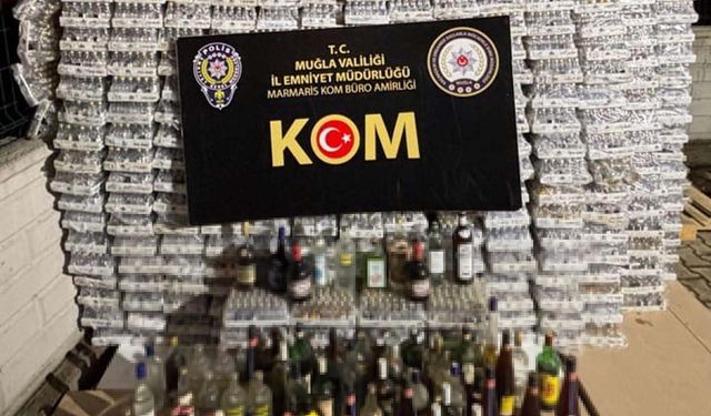 Muğla'da bandrolsüz ve kaçak içki operasyonu