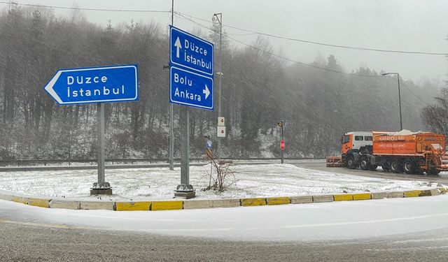 Bolu Dağı'nda kar yağışı etkili oldu