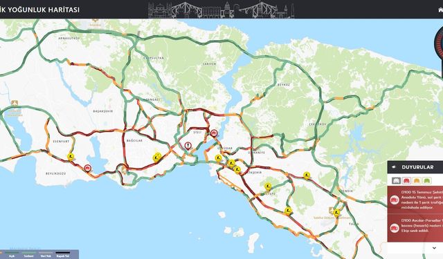 İstanbul - İstanbul'da trafik yoğunluğu yüzde 85'e ulaştı