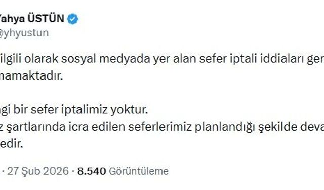 İstanbul - THY'den İran seferleriyle ilgili açıklama