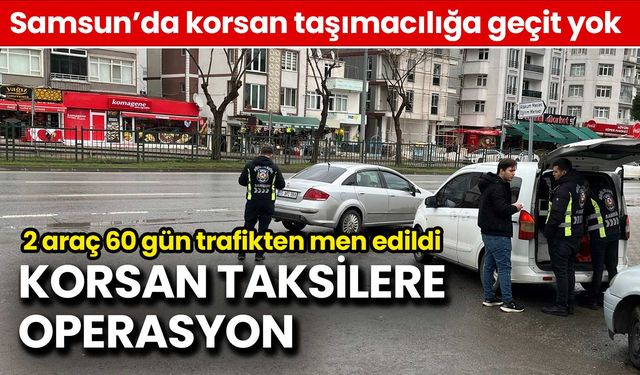 Samsun'da Korsan Taksi Operasyonu: 2 Araç 60 Gün Trafikten Men Edildi