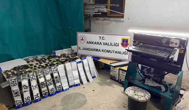 Ankara'da 900 sahte plaka ele geçirildi