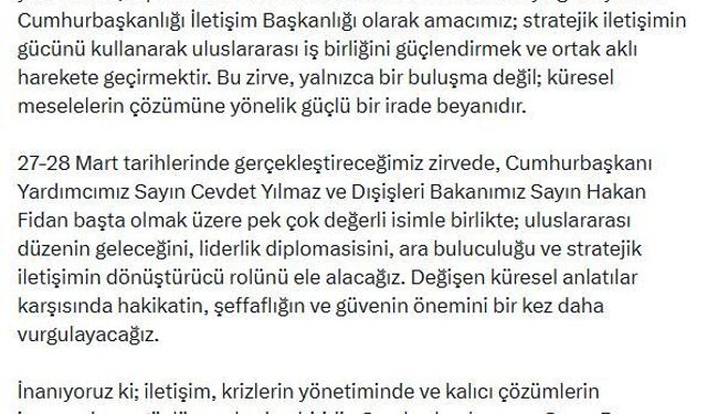 Burhanettin Duran: Küresel sorunlara ortak bir dil geliştirmeyi hedefliyoruz