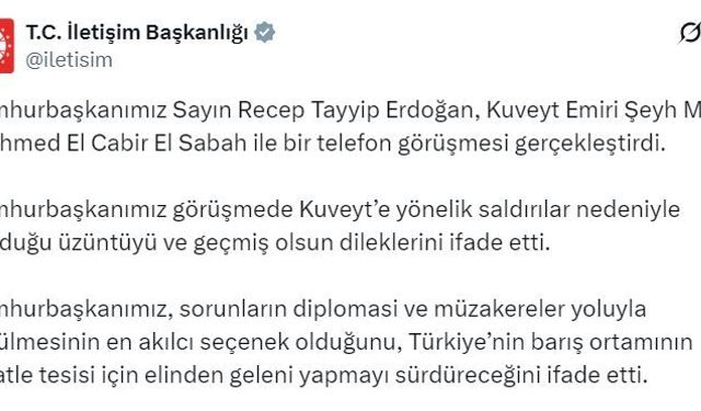 Cumhurbaşkanı Erdoğan, Kuveyt Emiri El Sabah ile görüştü