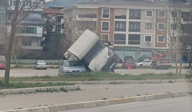 Denizli'de kuvvetli rüzgar; ağaçlar devrildi, çatılar uçtu