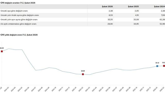 TÜİK: Yurt dışı üretici fiyatları şubatta arttı