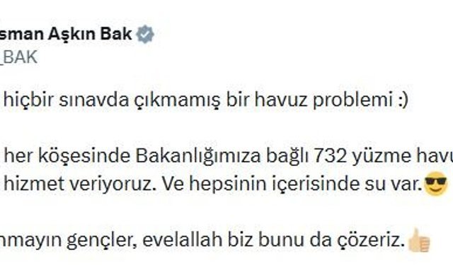 Bakan Bak'tan Marmaris Belediyesi'ndeki havuz sorununa tepki