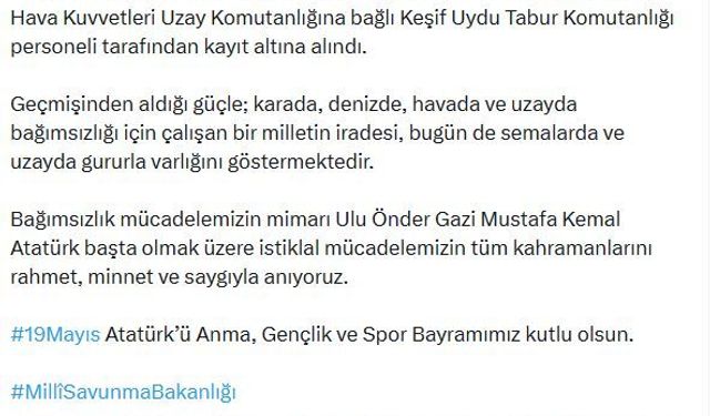 GÖKTÜRK-1 uydusu, Torosların zirvesine işlenen Türk bayrağını görüntüledi