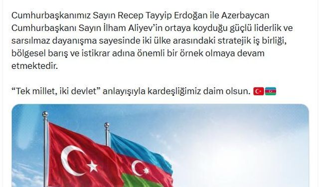 İletişim Başkanı Duran'dan 'Azerbaycan Bağımsızlık Günü' paylaşımı