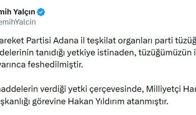 MHP Adana il teşkilatı feshedildi