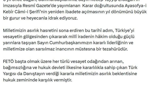 Bakan Gürlek'ten 'Ayasofya' açıklaması