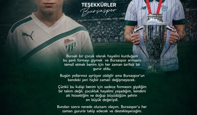 Bursaspor'da Talha Yünkuş'tan duygusal veda