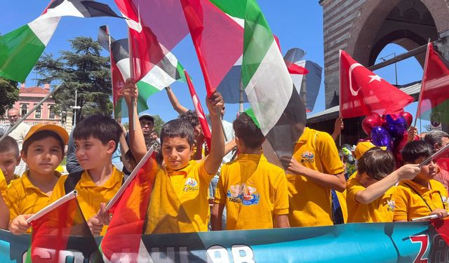 Edirne'de çocuklardan 'Gazze'ye destek' açıklaması