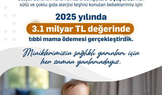 Gıda alerjisi olan bebekler için 3,1 milyar TL mama ödemesi yapıldı