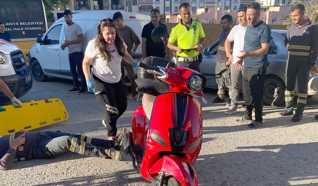 Hafif ticari araç ile motosiklet çarpıştı: 1 yaralı