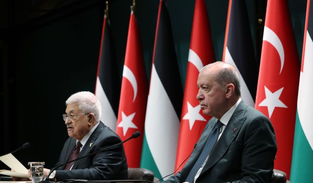 Cumhurbaşkanı Erdoğan, Filistin Devlet Başkanı Abbas'ı resmi törenle karşıladı (2)