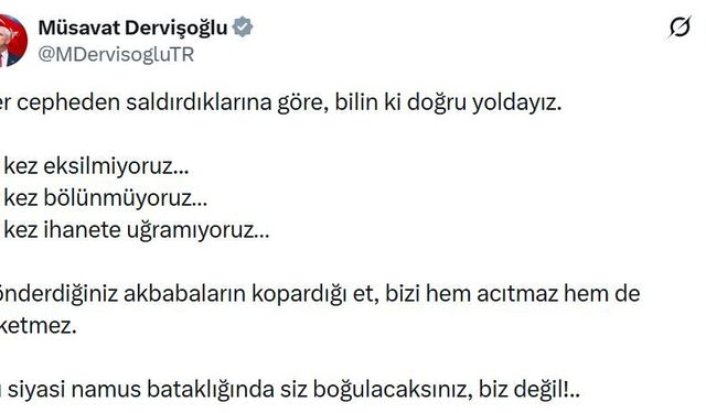 Dervişoğlu: İlk kez eksilmiyoruz