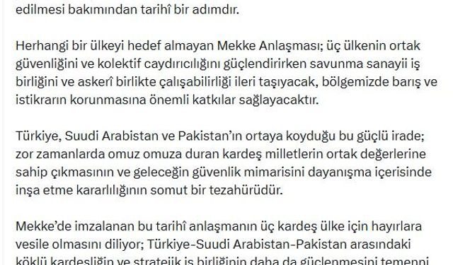 İletişim Başkanı Duran: Mekke Anlaşması tarihi bir adımdır