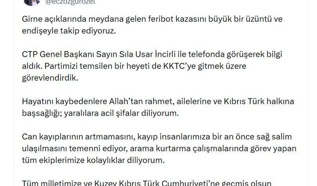 Özgür Özel: KKTC'ye heyet gönderdik