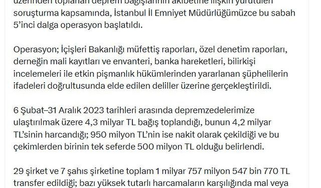 Ahbap soruşturmasında 20 ilde 53 şüpheliye operasyon
