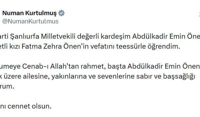 AK Parti Şanlıurfa Milletvekili Önen'in acı günü