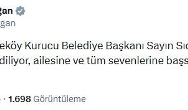 Emine Erdoğan'dan vefat eden eski Çekmeköy Belediye Başkanı Eraslan için taziye mesajı