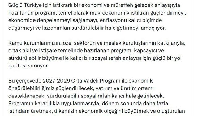 İletişim Başkanı Duran: Sürdürülebilir sosyal refah kalıcı hale getirilecek