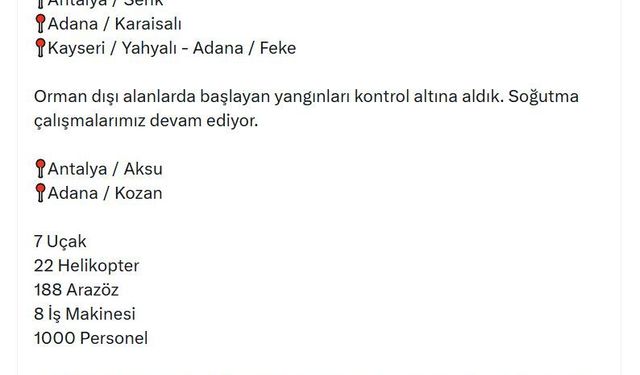 OGM: 4 orman yangını kontrol altına alındı