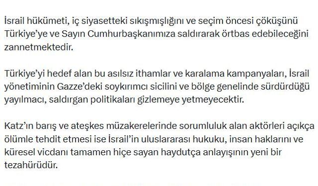 AK Parti'li Çelik: İsrail yönetiminin içine düştüğü çaresizliğin ve tükenmişliğin açık bir göstergesidir
