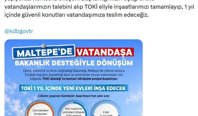 Bakan Kurum: Hiçbir vatandaşımız riskli binalara mahkum değil
