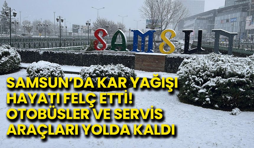 Samsun Beyaza Büründü! Kar Yağışı Ulaşımı Olumsuz Etkiledi