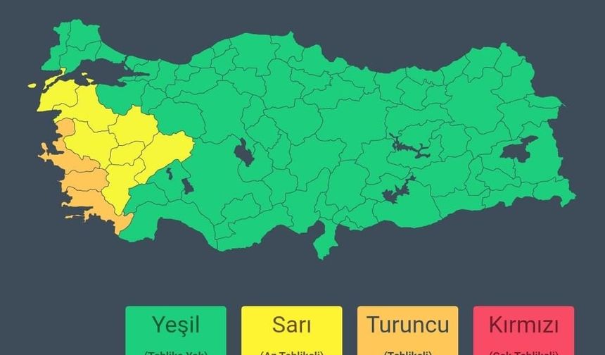 3 ilde 'turuncu', 7 ilde 'sarı' kodlu fırtına uyarısı