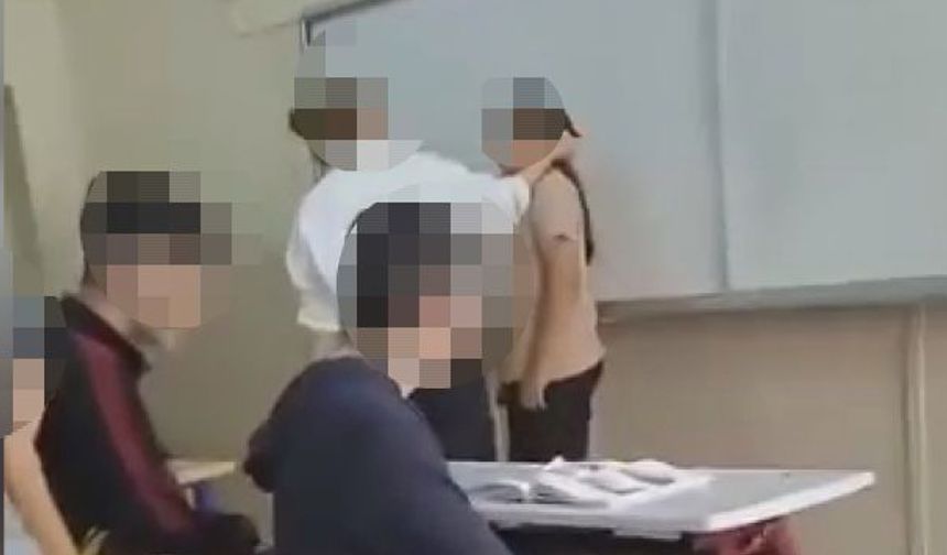 İstanbul - Pendik'te öğretmenin tahtaya kaldırdığı öğrencisine fiziksel ve sözlü şiddeti kamerada