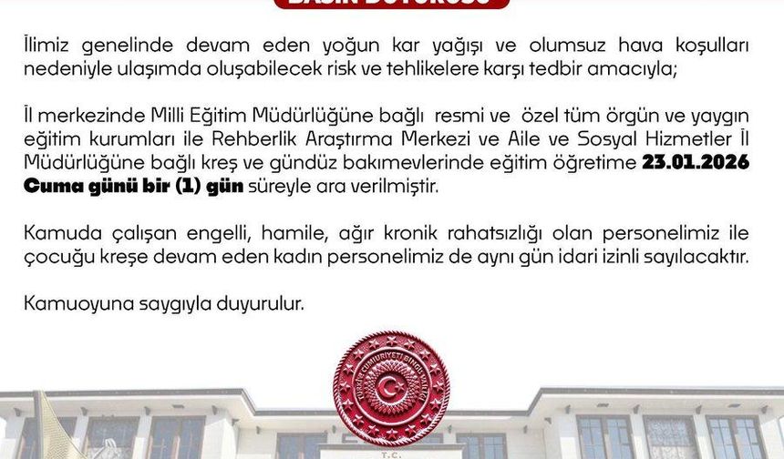 Bingöl'de eğitime 'kar' engeli