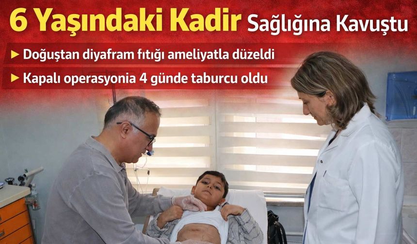 Samsun’da Diyafram Fıtığı Ameliyatı: 6 Yaşındaki Kadir Sağlığına Kavuştu