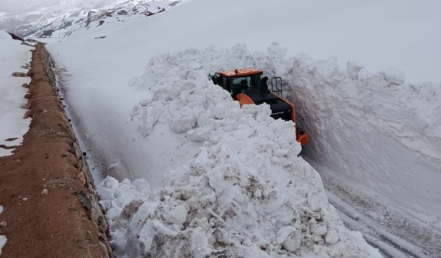 Erzincan'da 4 metreyi aşan karla mücadele