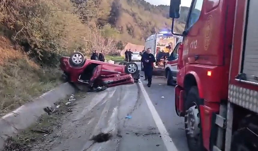 Ormancıları taşıyan otomobil takla attı: 3 yaralı