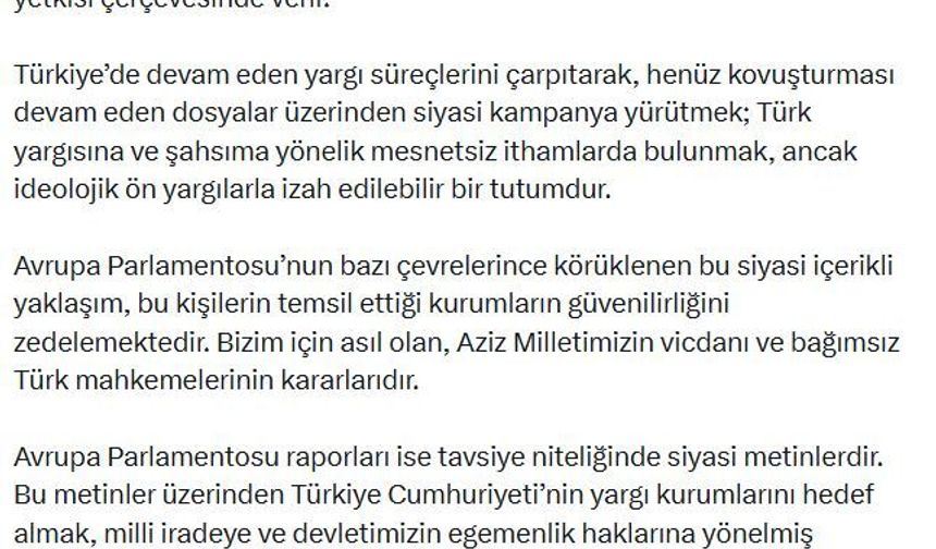 Bakan Gürlek: Türkiye'nin yargısını hedef almak beyhude bir çabadır